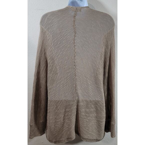 Altar'd State Tan Slub Knit Open Front Cardigan Large Lightweight Soft Stretchy - Picture 2 of 6